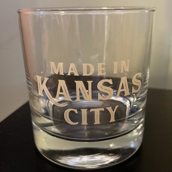 MADE IN KANSAS CITY Whiskey Liquor Cocktail Rocks Souvenir Bar Glass - Picture 1 of 3